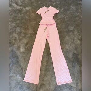 SKIMS BNWT Cotton Jersey Set Cherry Blossom Tee + Pants NWT XS